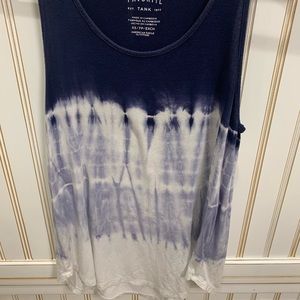 purple/blue and white tie dye loose tank